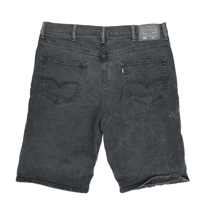 Levi's 569 Loose Straight Fit Black Denim Shorts Size 38 Cotton Blend