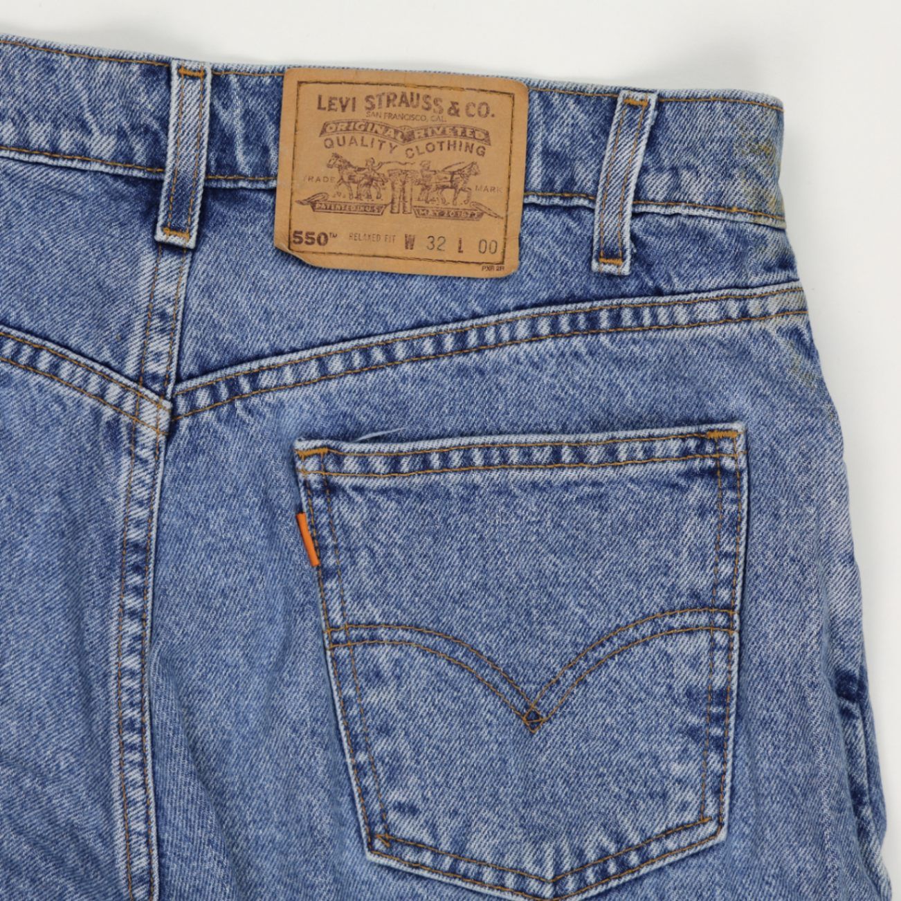 Levi's 550 Relaxed Fit Denim Shorts Blue W32 Cotton Denim Vintage