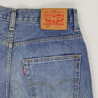 Levi's 569 Loose Fit Denim Shorts Blue W30 100 Cotton Vintage
