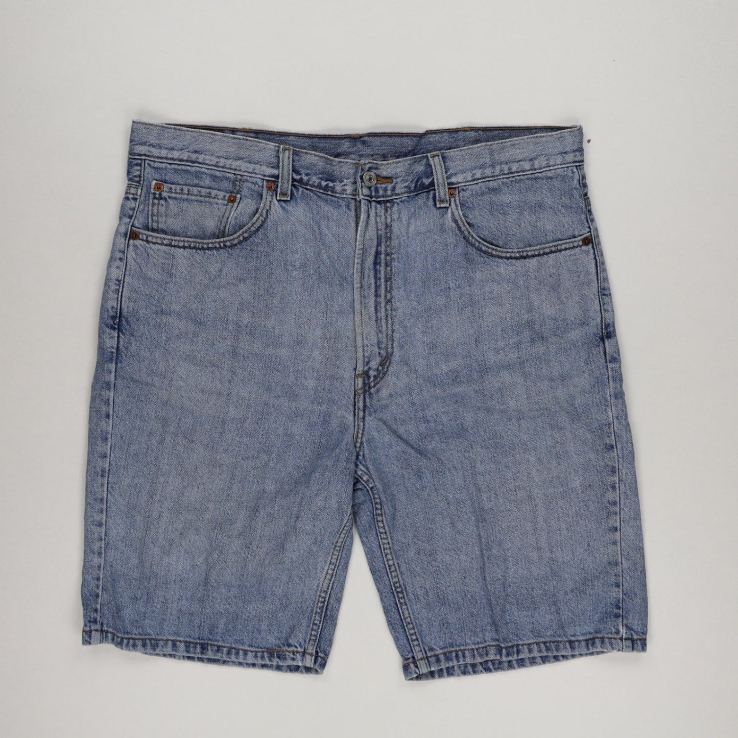 Levi's 505 Regular Fit Denim Shorts Light Blue W38 100% Cotton Vintage