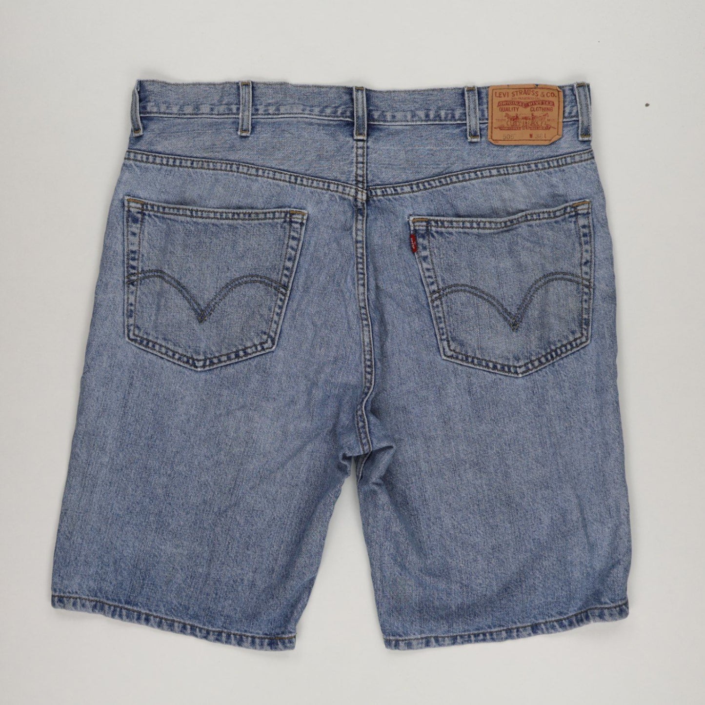 Levi's 505 Regular Fit Denim Shorts Light Blue W38 100% Cotton Vintage
