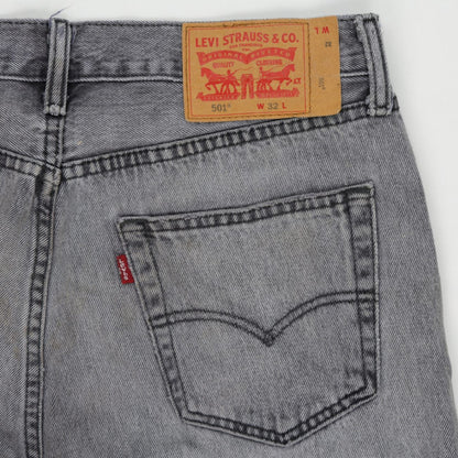 Levi's 501 Grey Denim Shorts W32 100 Cotton Vintage Men's Clothing