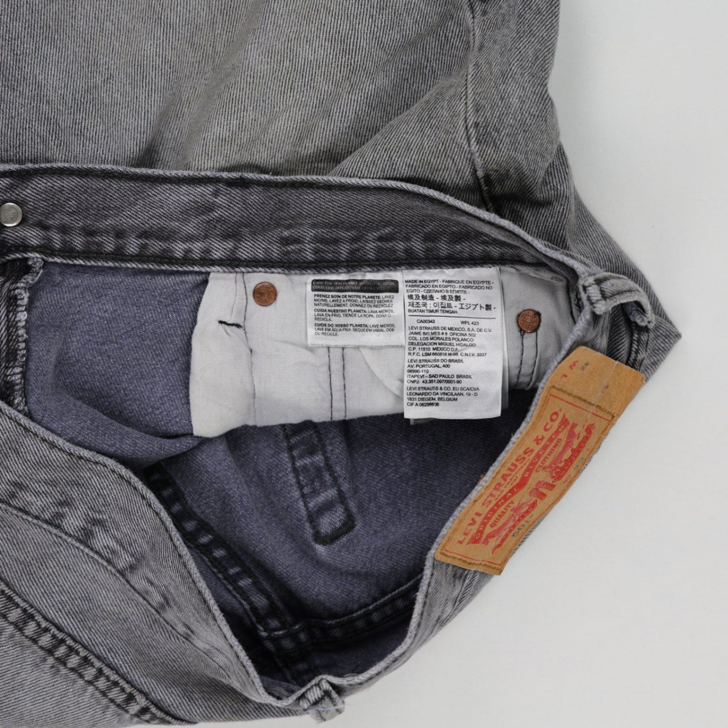 Levi's 501 Grey Denim Shorts W32 100 Cotton Vintage Men's Clothing