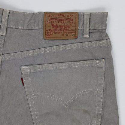 Levi's 550 Relaxed Fit Grey Cotton Shorts Size 38
