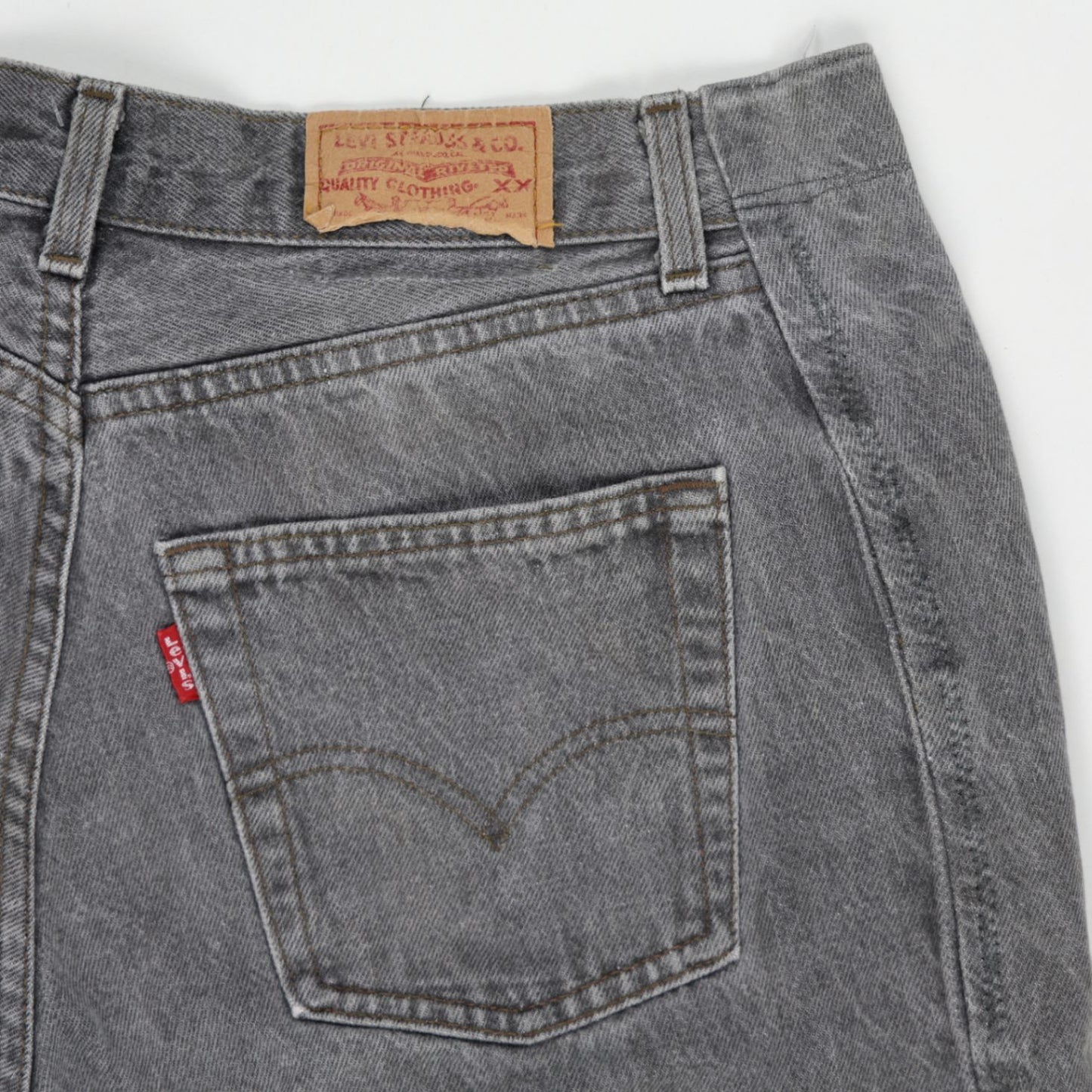 Levi's Vintage Grey Denim Shorts 34 Waist 11 Inch Inseam Cotton