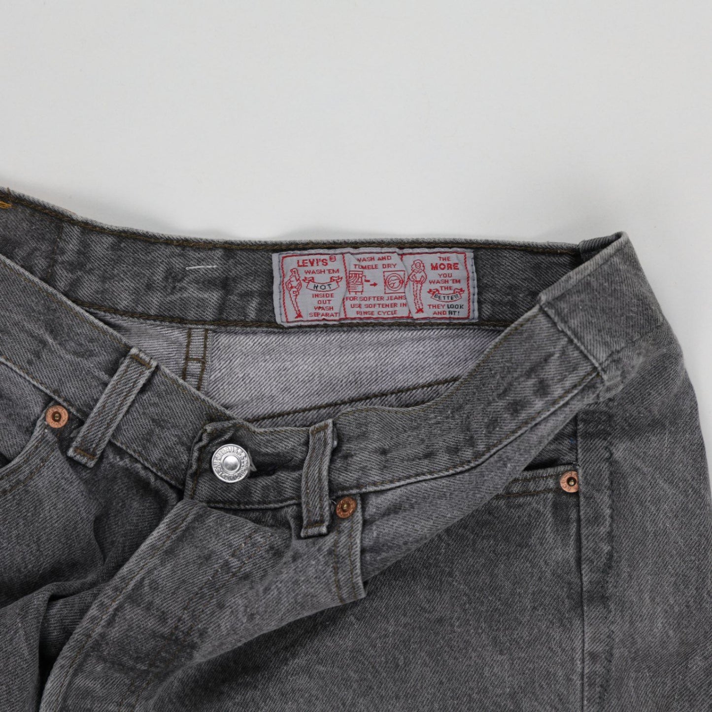 Levi's Vintage Grey Denim Shorts 34 Waist 11 Inch Inseam Cotton