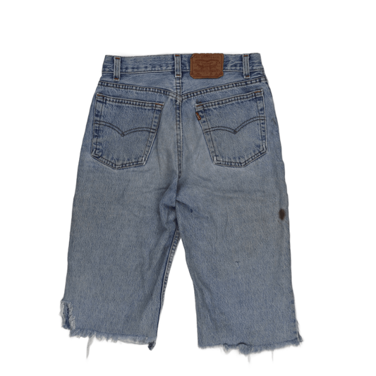 Levi's 701 Student Vintage Raw Hem Denim Shorts Light Blue Size 27 Cotton Denim