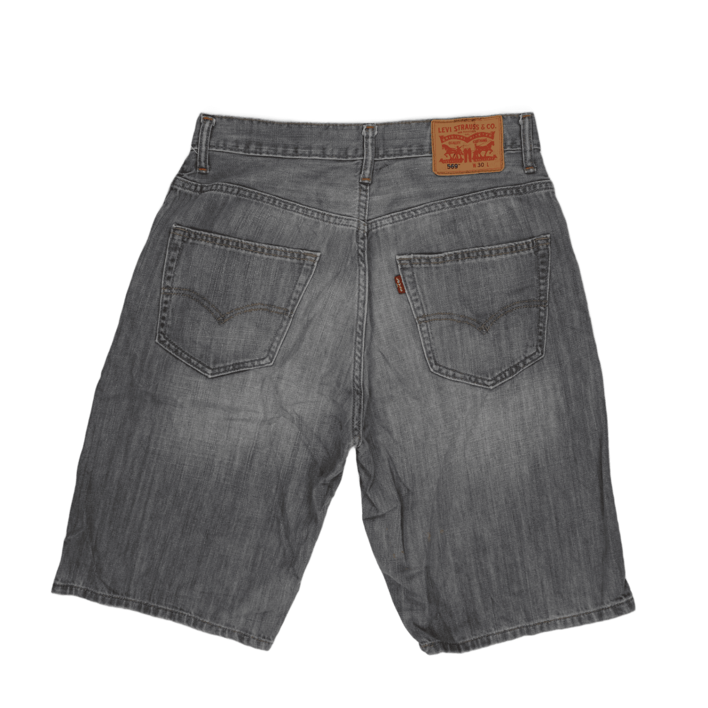 Levi's 569 Men's Grey Denim Jean Shorts W30 100% Cotton