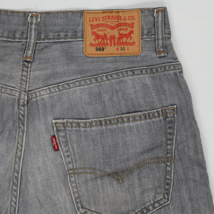 Levi's 569 Men's Grey Denim Jean Shorts W30 100% Cotton