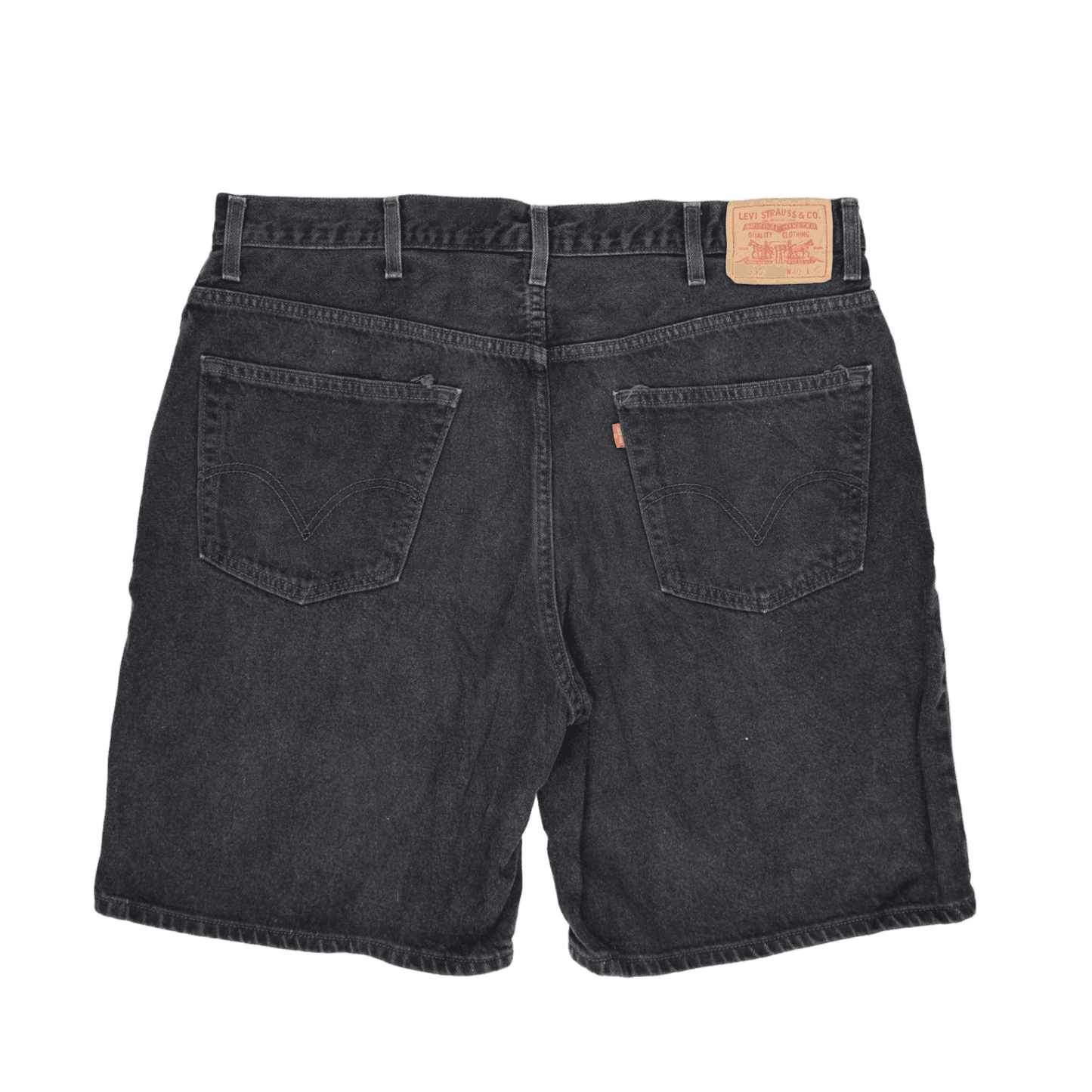 Levi's 550 Relaxed Fit Black Denim Shorts 40W 100% Cotton Vintage Men's Clothing
