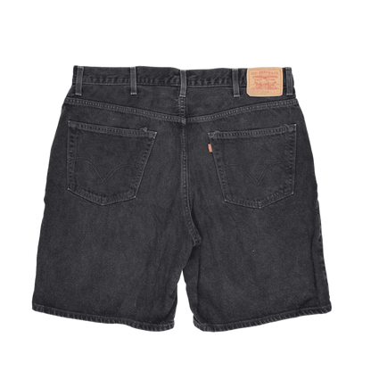 Levi's 550 Relaxed Fit Black Denim Shorts 40W 100% Cotton Vintage Men's Clothing