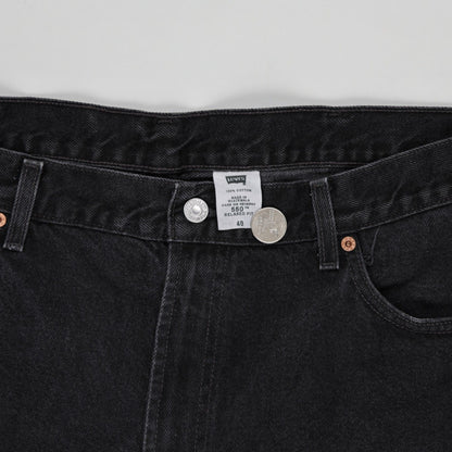 Levi's 550 Relaxed Fit Black Denim Shorts 40W 100% Cotton Vintage Men's Clothing