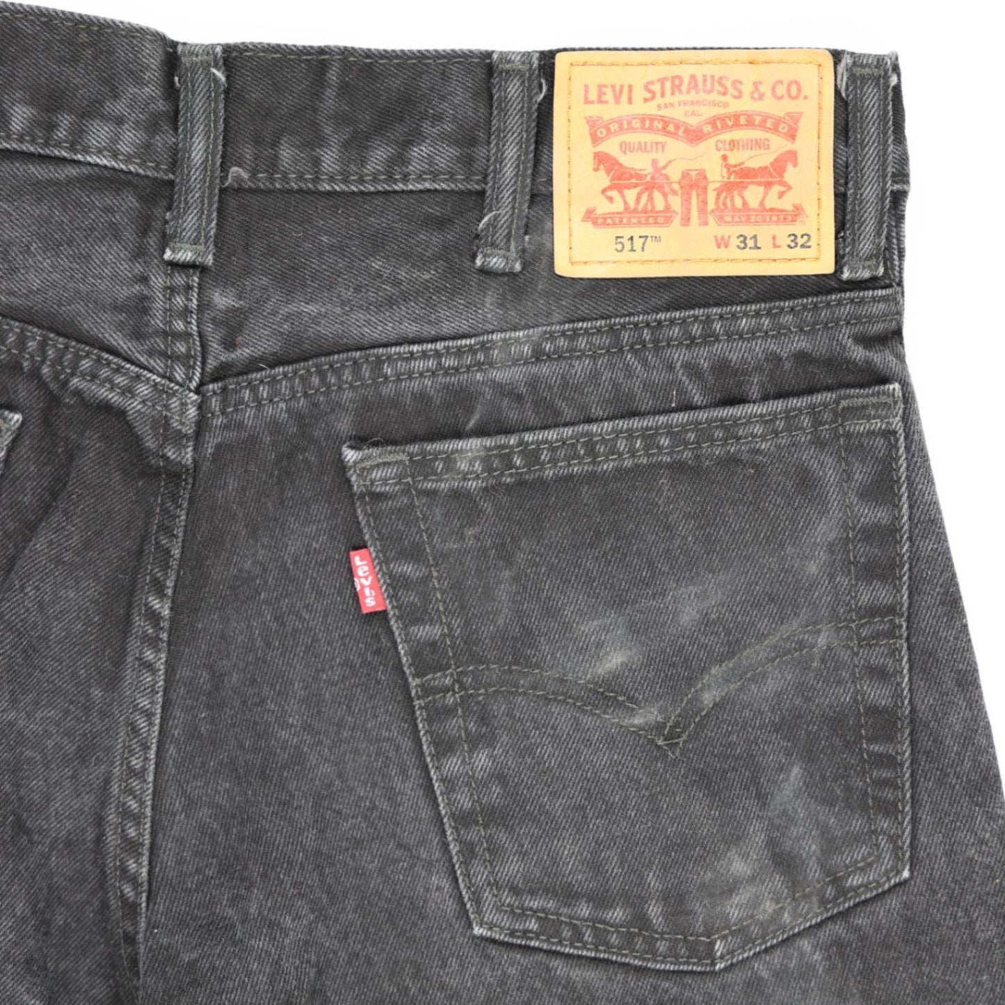 Levi's 517 Vintage Black Bootcut Jeans W31 L32 Cotton Pre-owned