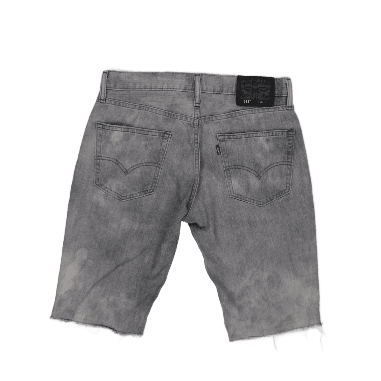 Levi's 511 Grey Distressed Denim Shorts W32 Cotton Blend Vintage Men's