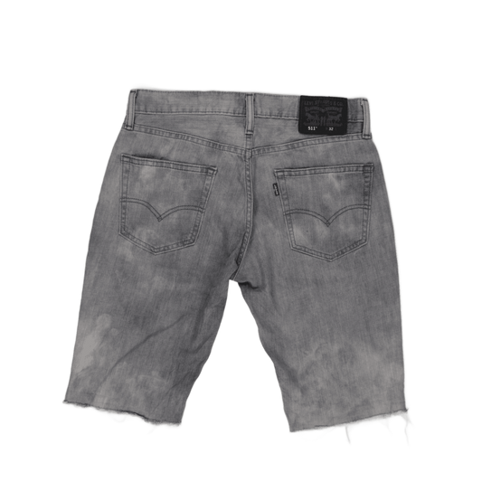 Levi's 511 Grey Distressed Denim Shorts W32 Cotton Blend Vintage Men's