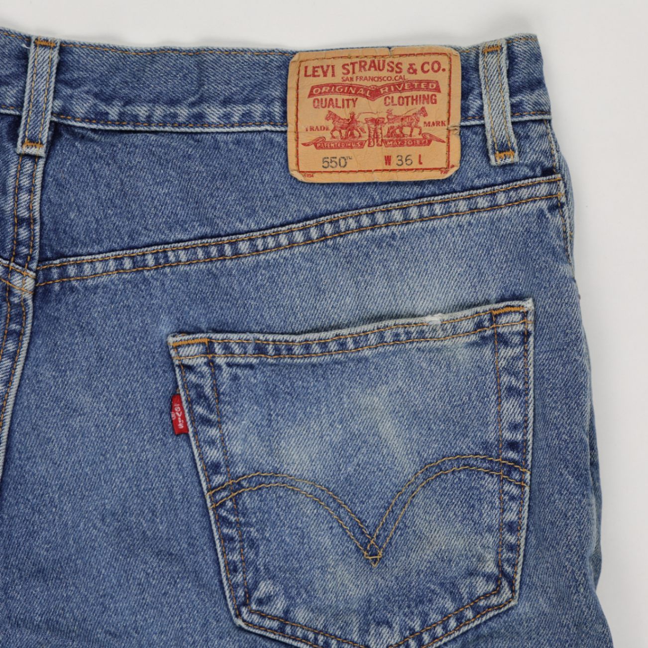 Levi's 550 Relaxed Fit Vintage Denim Shorts Blue W36 100% Cotton