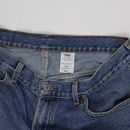 Levi's 550 Relaxed Fit Vintage Denim Shorts Blue W36 100% Cotton