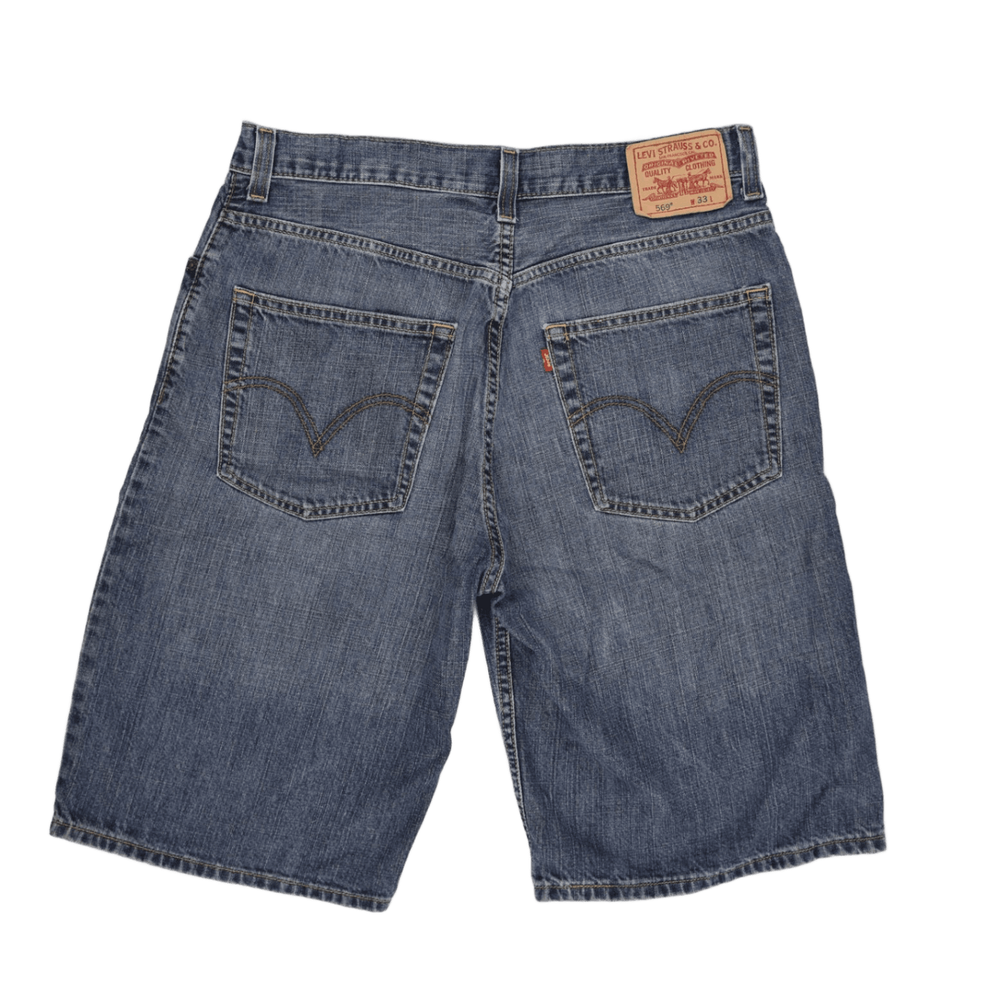 Levi's 569 Loose Straight Fit Denim Shorts Blue W33 100% Cotton Vintage