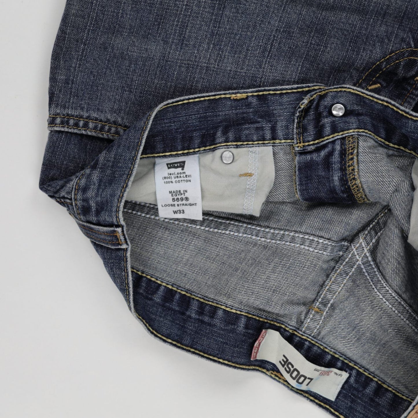 Levi's 569 Loose Straight Fit Denim Shorts Blue W33 100% Cotton Vintage