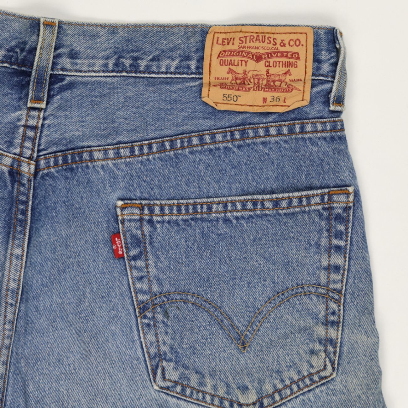 Levi's 550 Relaxed Fit Vintage Denim Shorts Blue W36 100% Cotton