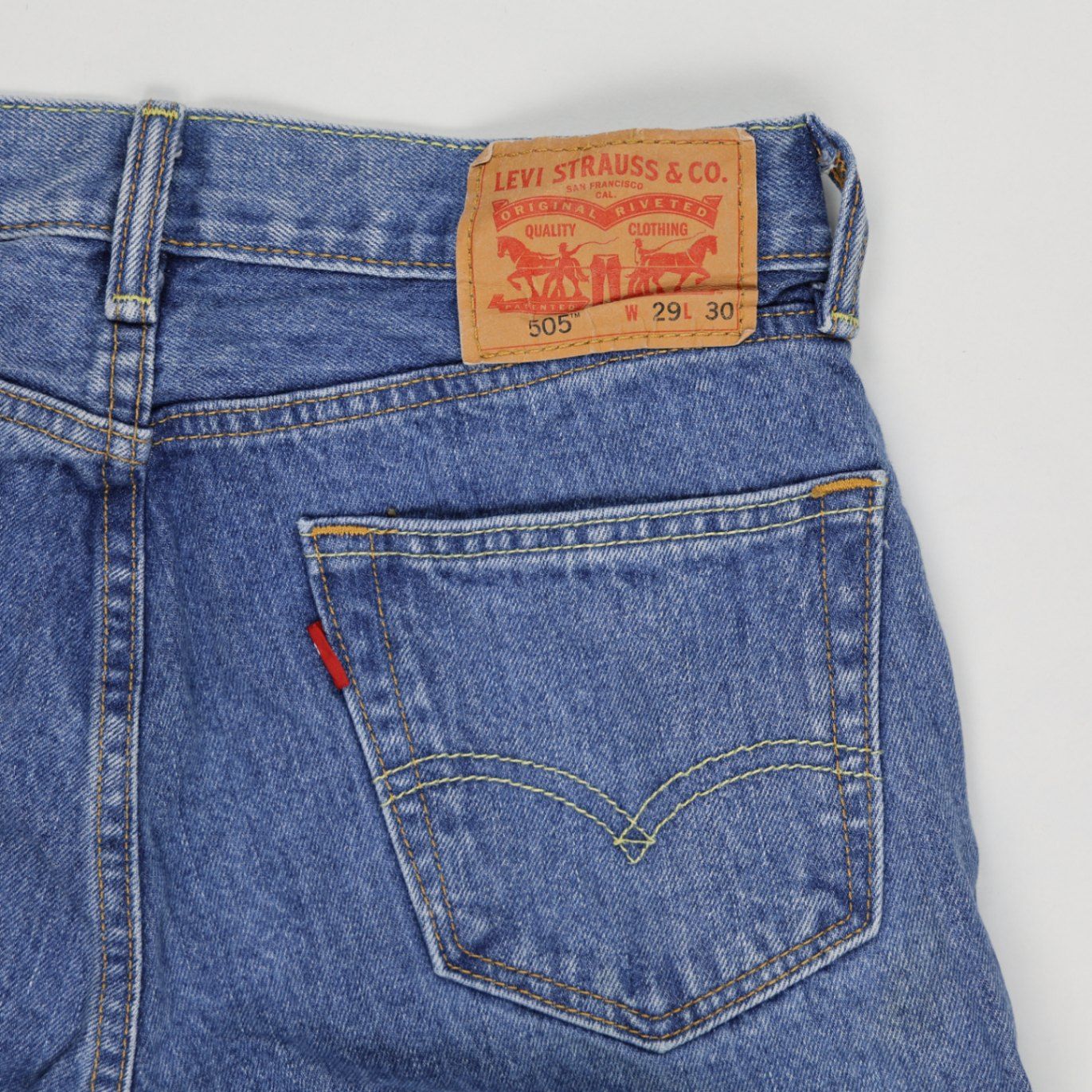Levi's 505 Vintage Blue Denim Shorts W29 L30 100% Cotton Men's