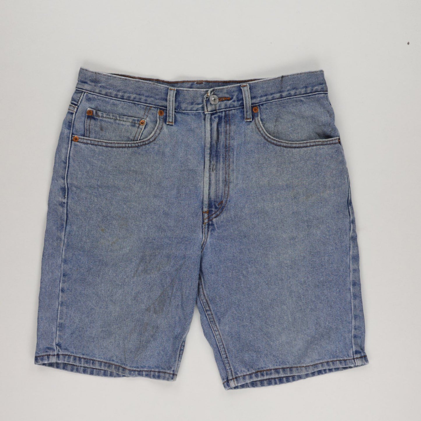 Levi's 505 Regular Fit Denim Shorts Blue W33 100% Cotton Vintage