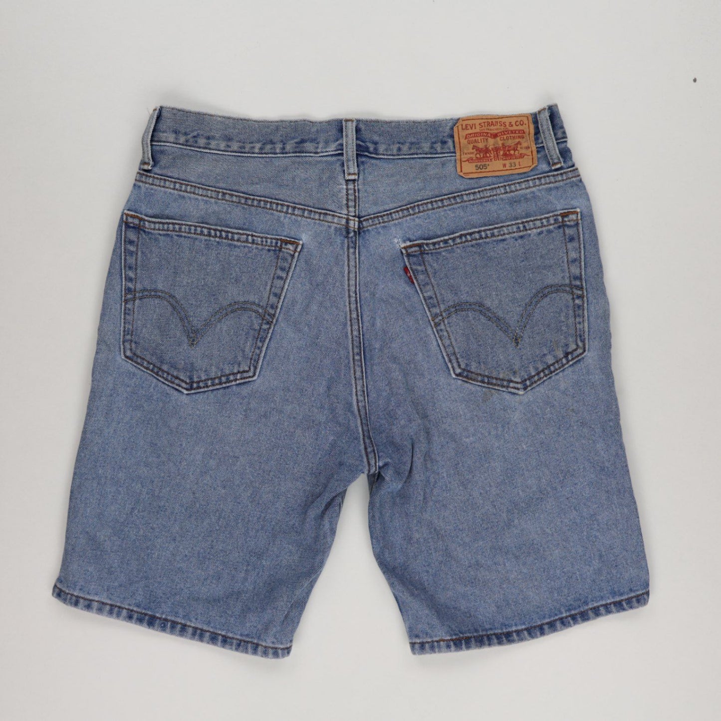 Levi's 505 Regular Fit Denim Shorts Blue W33 100% Cotton Vintage