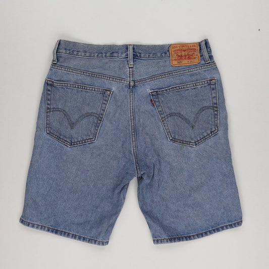 Levi's 505 Regular Fit Denim Shorts Blue W33 100% Cotton Vintage