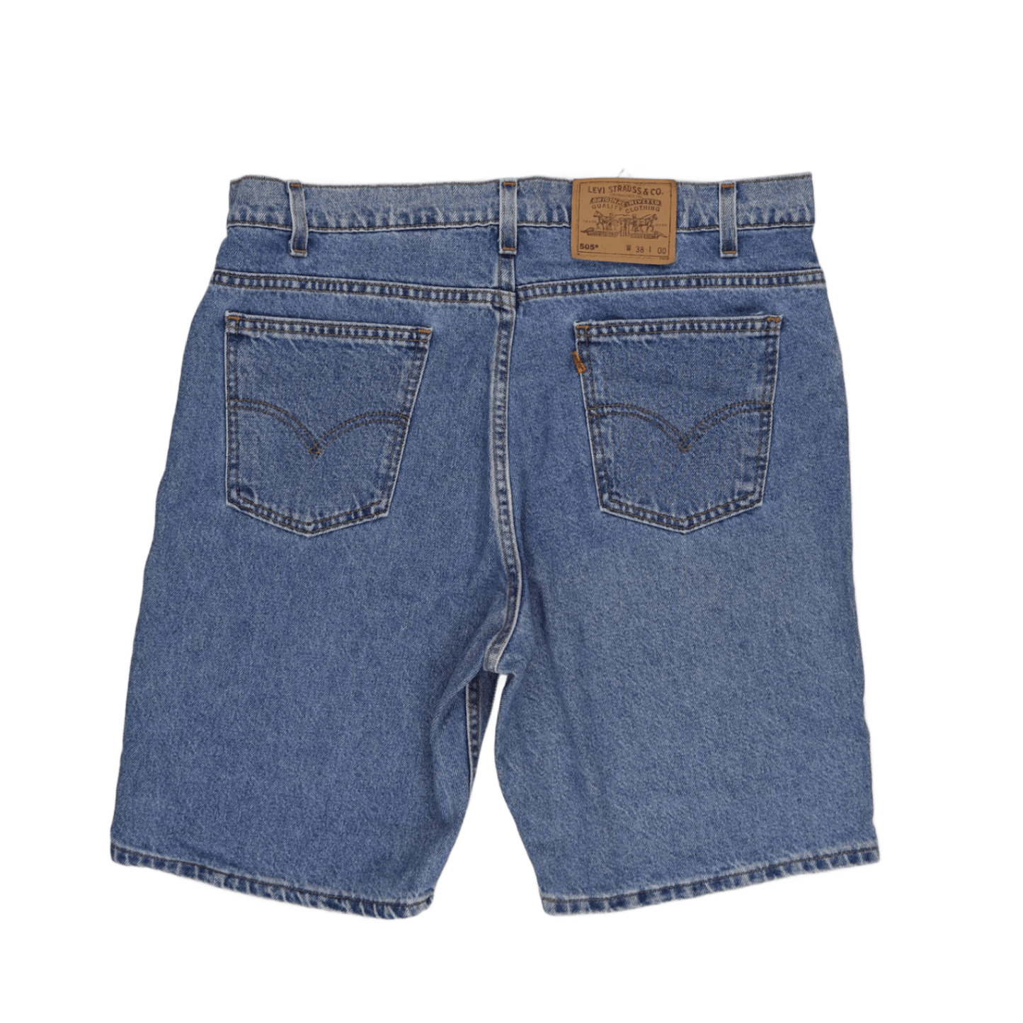 Levi's 505 Original Blue Denim Shorts W38 Classic Straight Vintage Men's Clothing
