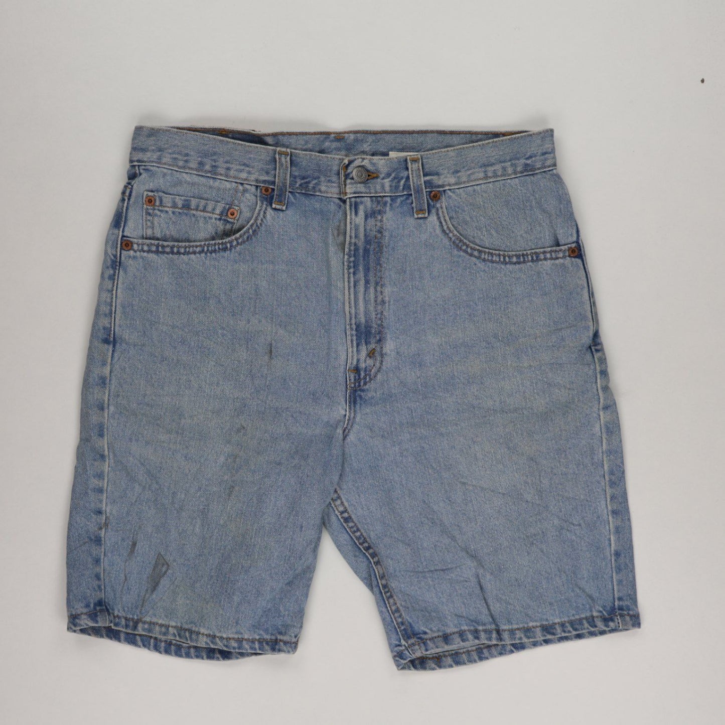 Levi's 505 Regular Fit Denim Shorts Light Blue 34 Inch Waist 9 Inch Inseam Cotton Denim Vintage