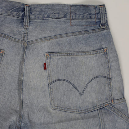 Levi's Carpenter Shorts Light Blue W32 100% Cotton Vintage Men's