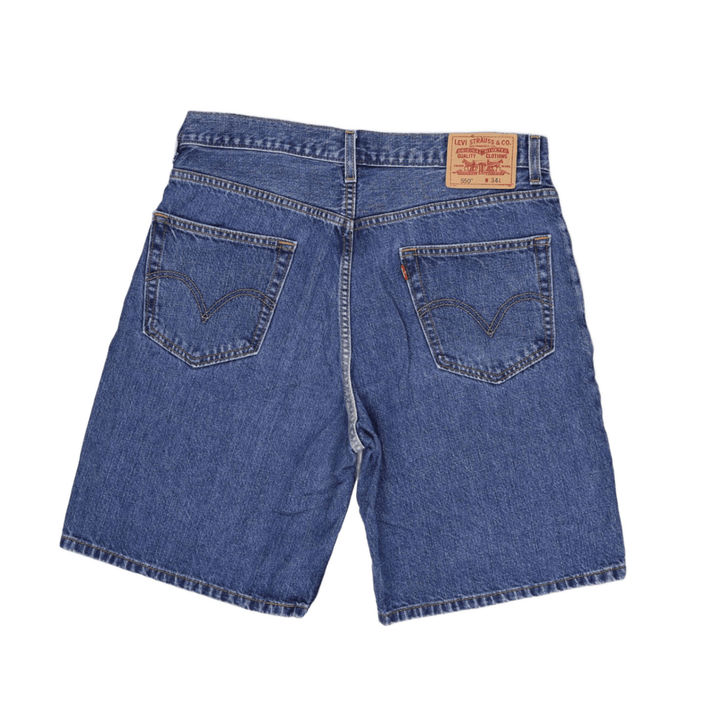 Levi's 550 Vintage Blue Denim Shorts W34 Cotton Used Very Good