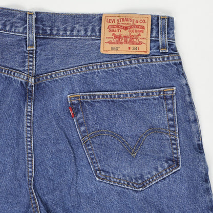 Levi's 550 Vintage Blue Denim Shorts W34 Cotton Used Very Good