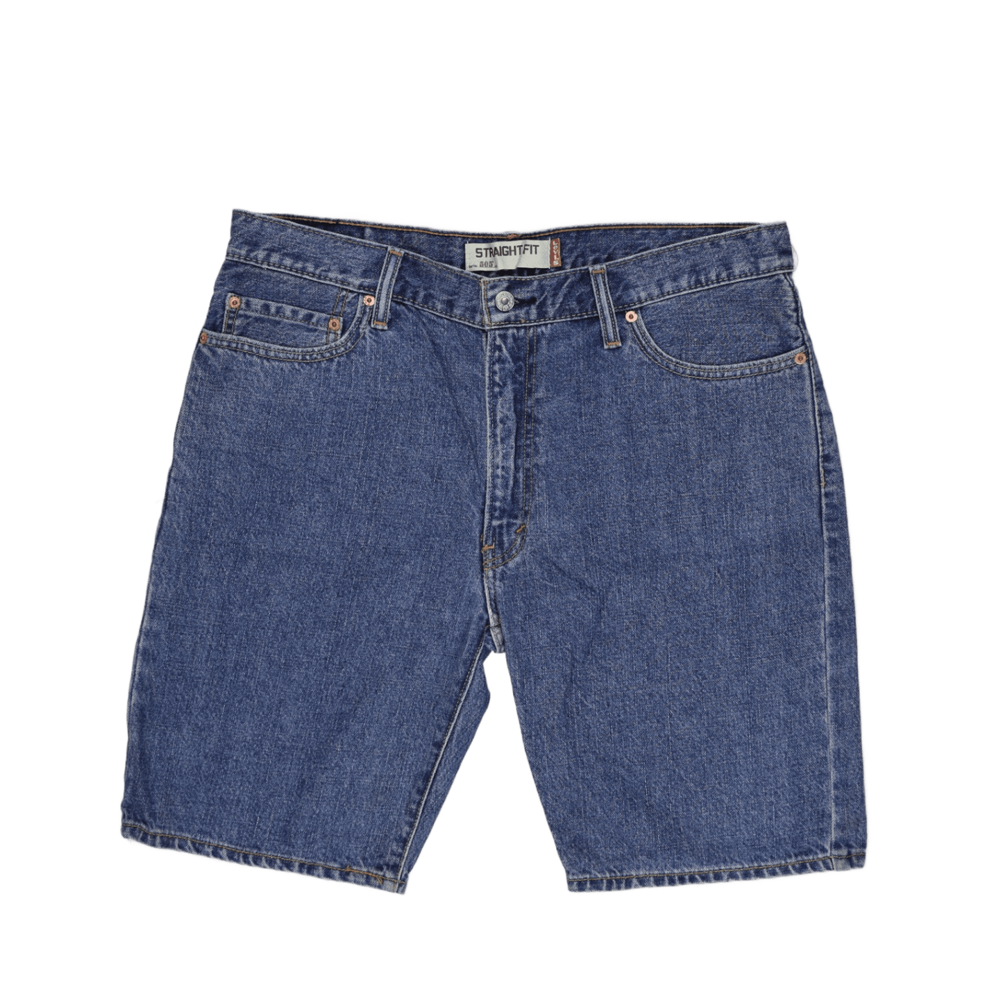 Levi's 505 Straight Fit Men's Denim Shorts Blue 36 Waist 11 Inch Inseam 100 Percent Cotton