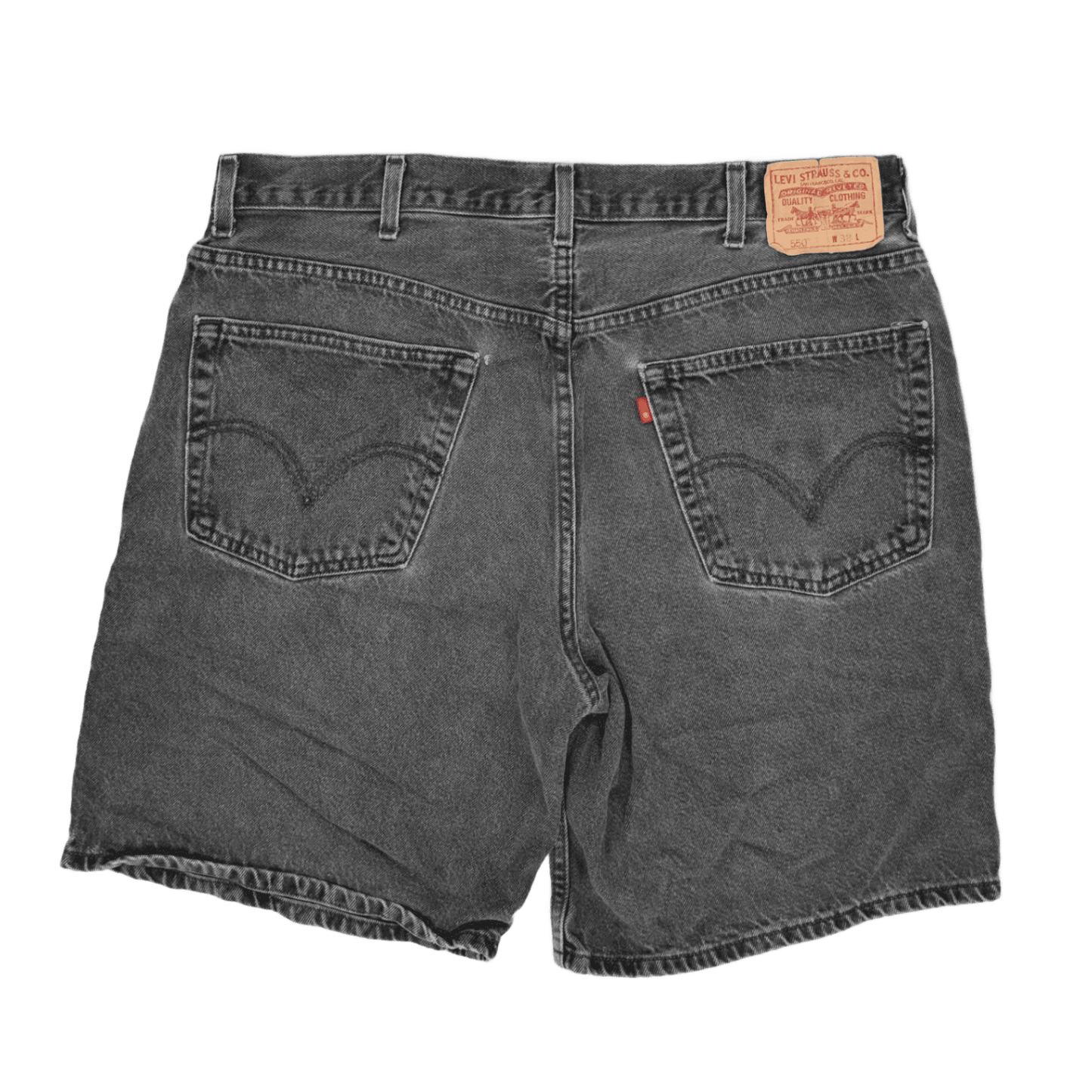 Levi's 550 Black Denim Shorts Relaxed Fit W38 Vintage Men's Clothing