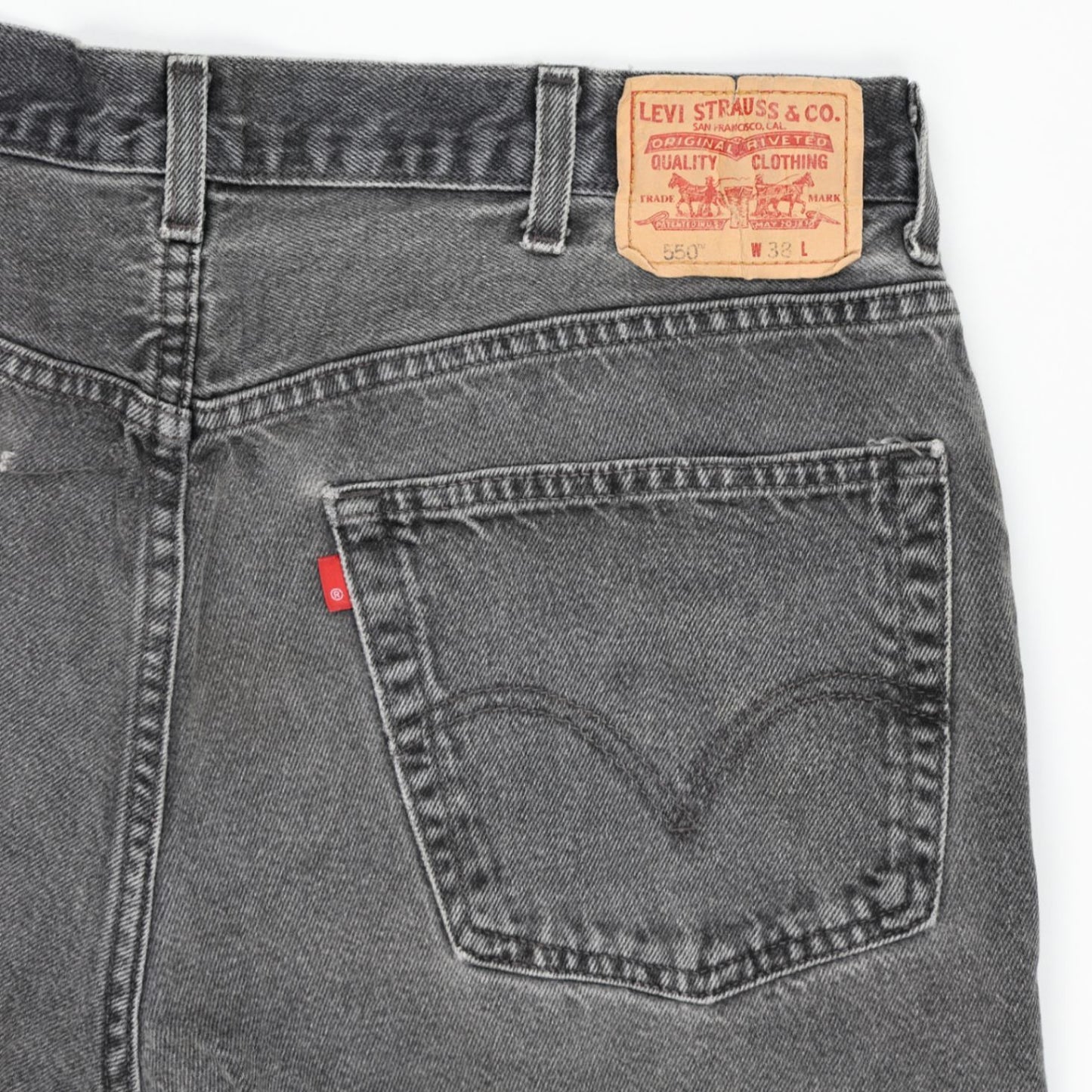 Levi's 550 Black Denim Shorts Relaxed Fit W38 Vintage Men's Clothing