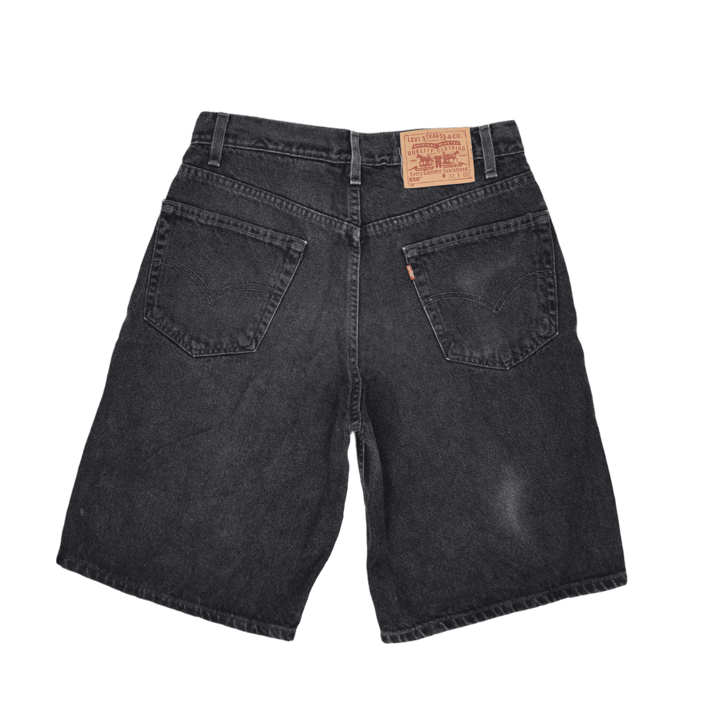 Levi's 550 Relaxed Fit Vintage Black Denim Shorts 32 100 Cotton