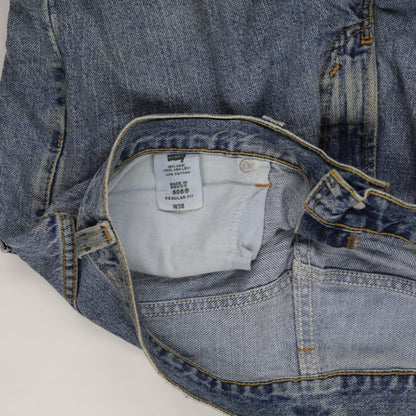 Levi's 505 Regular Fit Denim Shorts Blue W36 100 Percent Cotton Vintage Men's Clothing