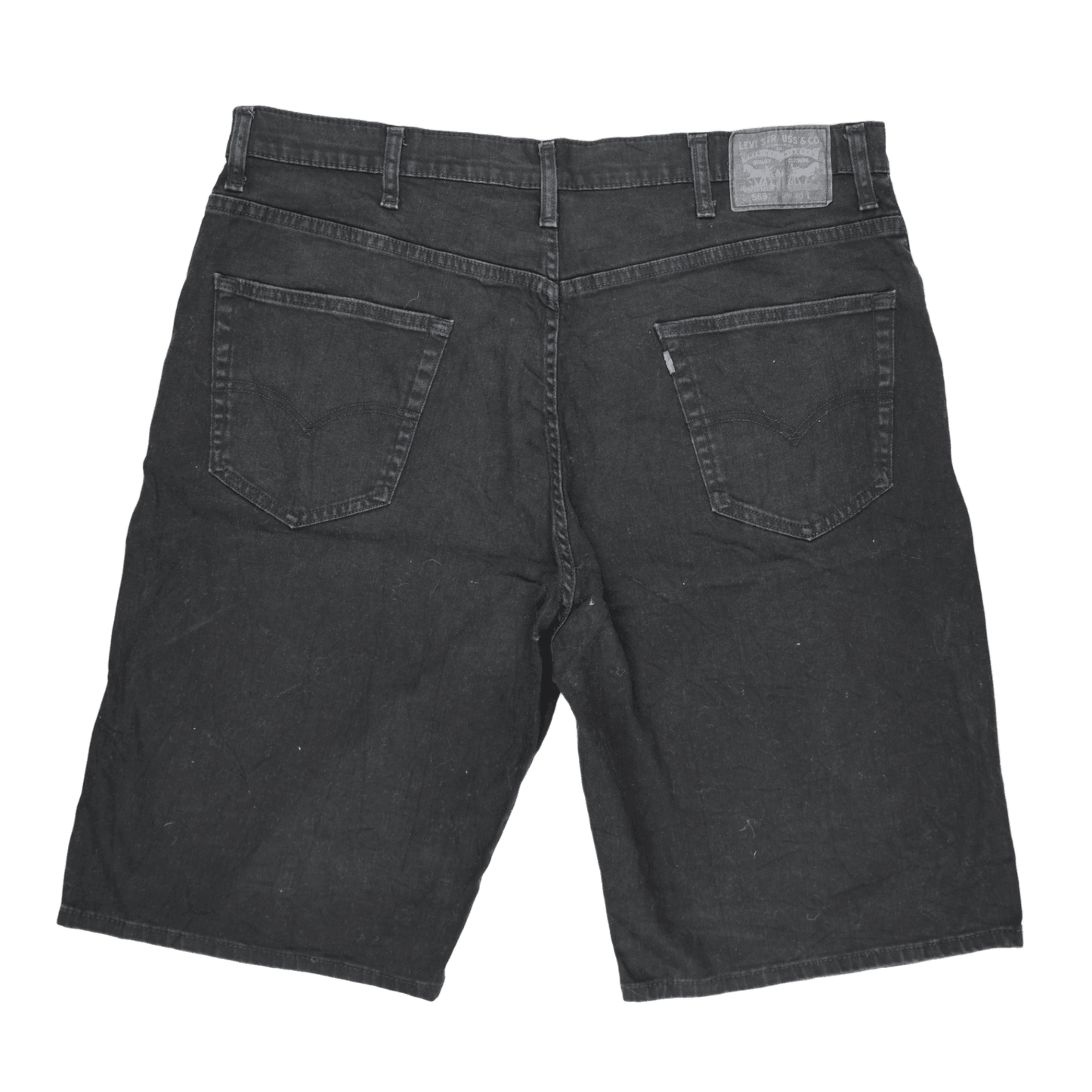 Levi's 569 Black Denim Relaxed Fit Shorts W40 Cotton