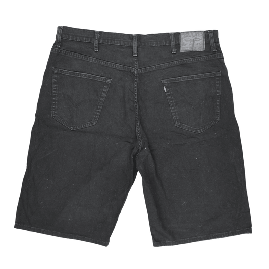 Levi's 569 Black Denim Relaxed Fit Shorts W40 Cotton