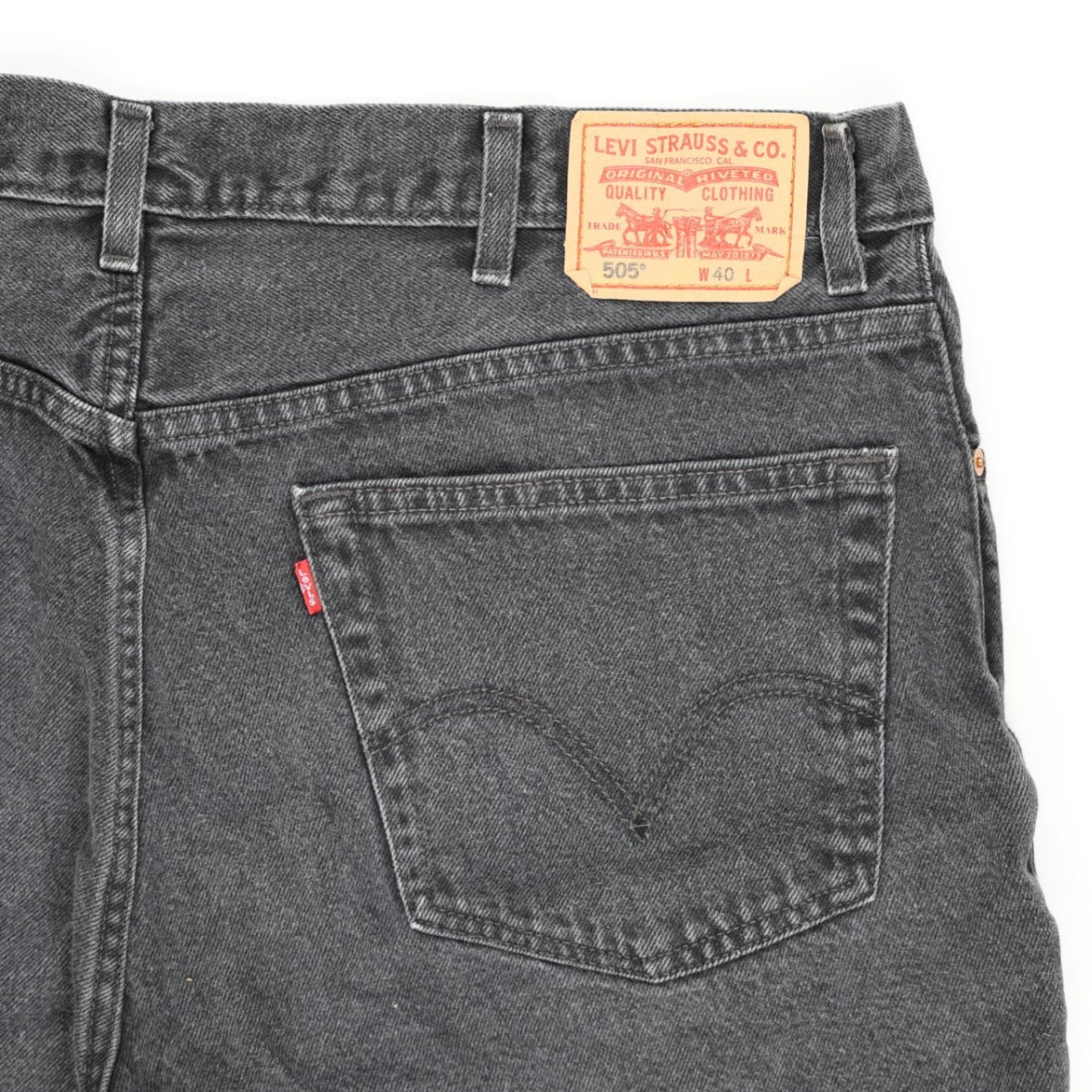Levi's 505 Vintage Black Denim Regular Fit Shorts W40 100% Cotton
