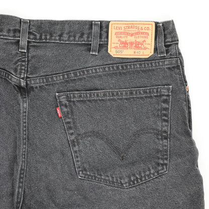 Levi's 505 Vintage Black Denim Regular Fit Shorts W40 100% Cotton