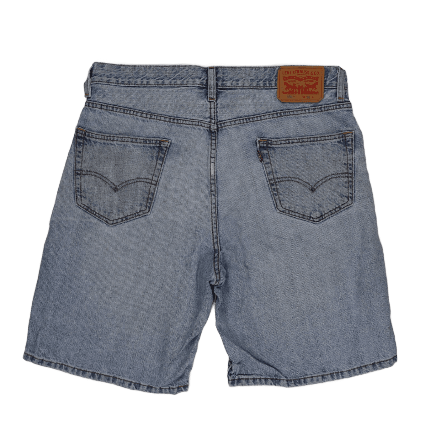 Levi's 550 Vintage Light Blue Denim Shorts W36 9 Inch Inseam Cotton