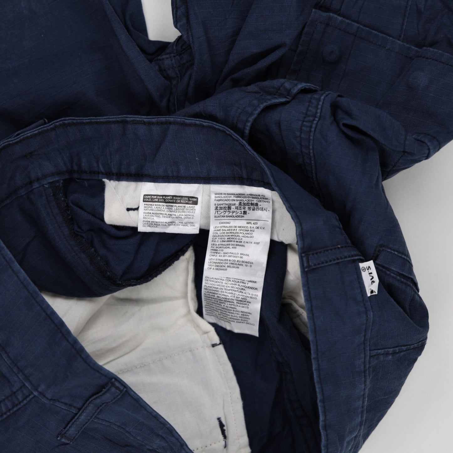 Levi's Mens Cargo Shorts Navy Blue W34 100 Percent Cotton