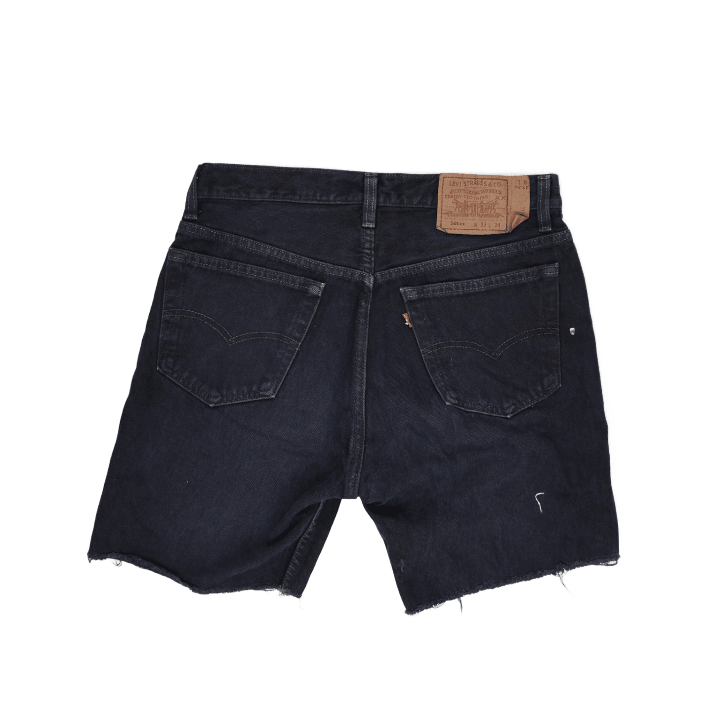 Levi's 501xx Vintage Black Denim Shorts W33 L34 100% Cotton