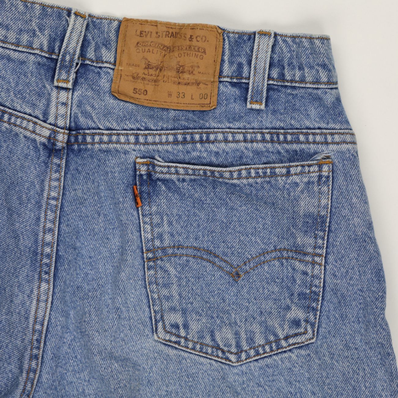 Levi's 550 Vintage Denim Shorts Light Blue W33 100% Cotton