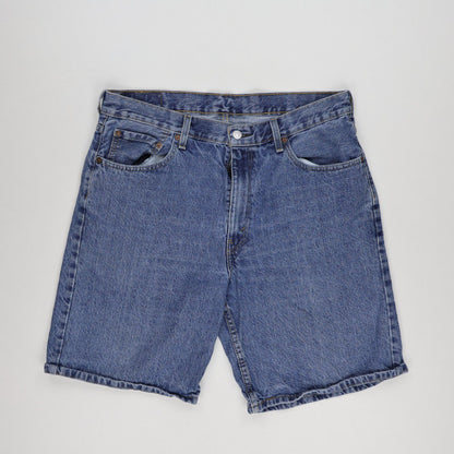 Levi's 550 Vintage Blue Denim Shorts Relaxed Fit W36 10 Inch Inseam Cotton