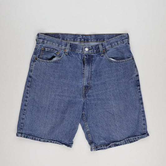 Levi's 550 Vintage Blue Denim Shorts Relaxed Fit W36 10 Inch Inseam Cotton