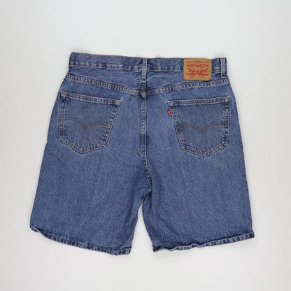 Levi's 550 Vintage Blue Denim Shorts Relaxed Fit W36 10 Inch Inseam Cotton