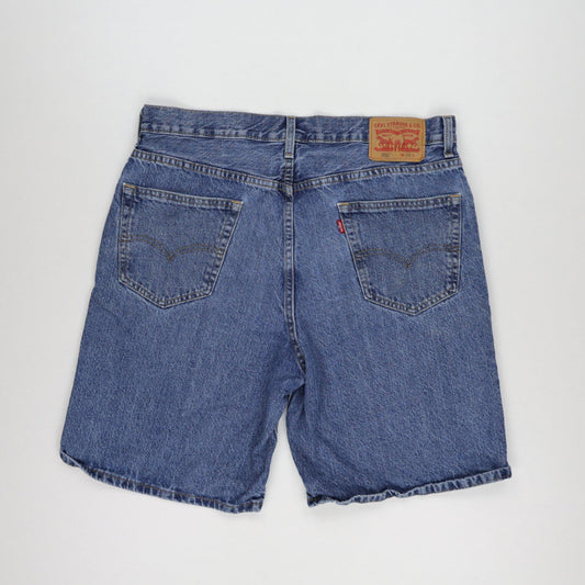 Levi's 550 Vintage Blue Denim Shorts Relaxed Fit W36 10 Inch Inseam Cotton